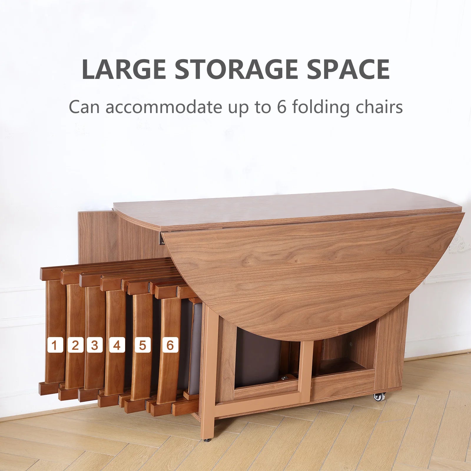 Table à manger ronde pliante avec chaises – Ensemble multifonction design tendance pour salon et salle à manger