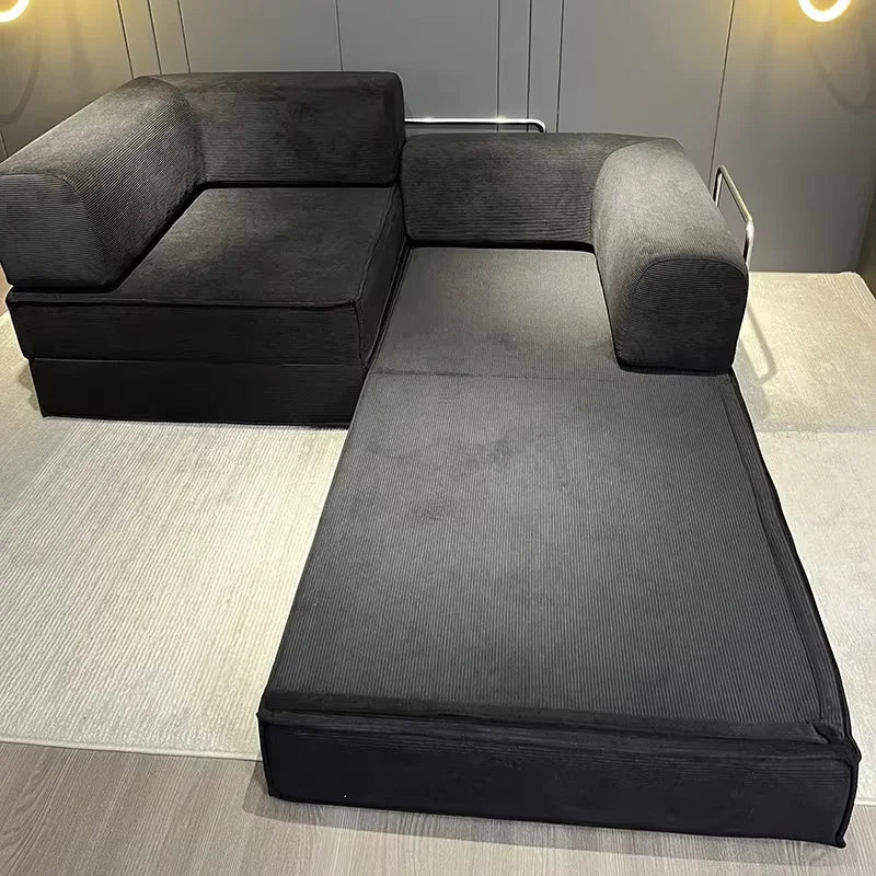 Canapé-lit compressible 205x100x70 cm – Housse velours côtelé amovible, livraison 5-7 jours, entrepôt EU