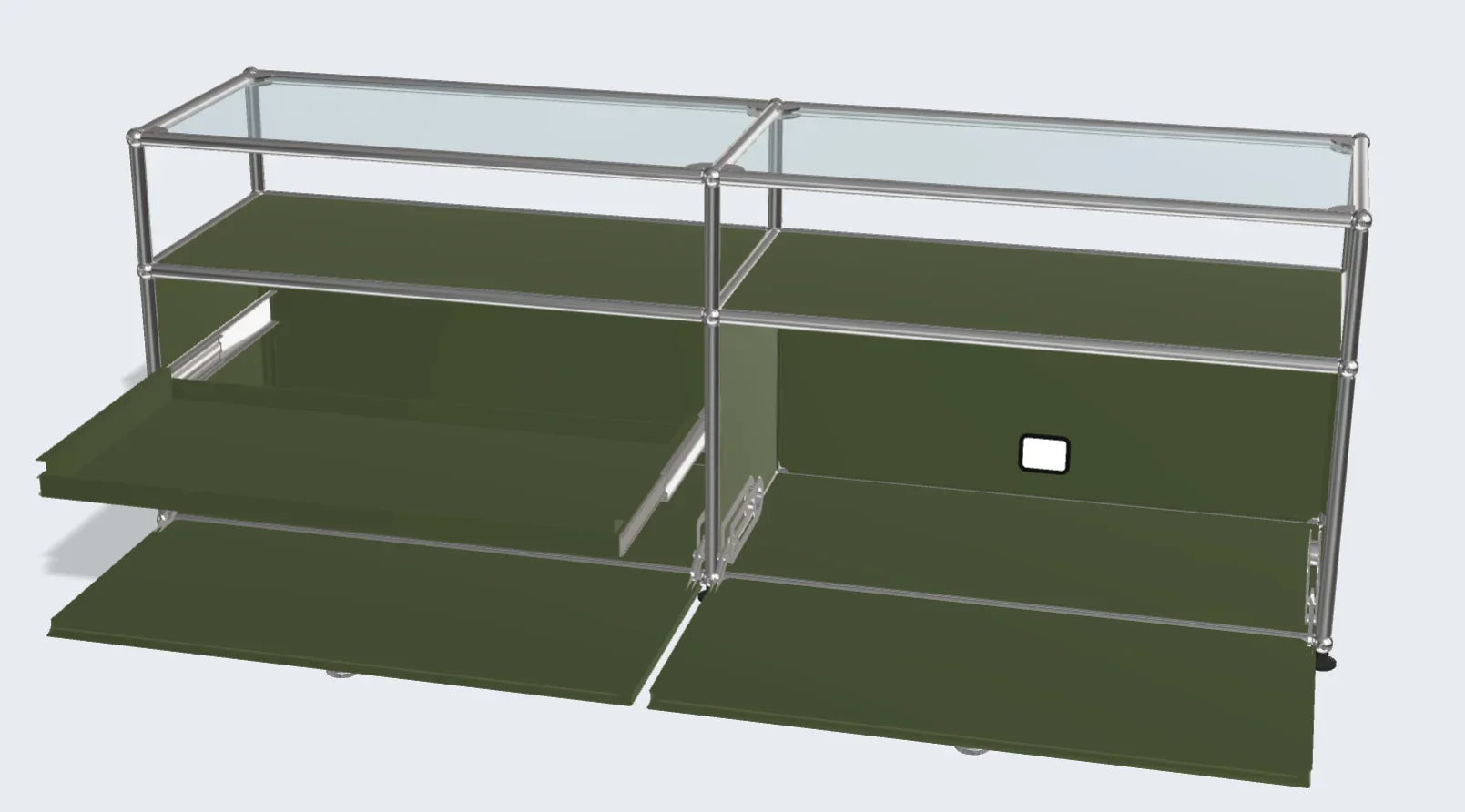 Meuble TV d'angle en métal avec rangement – Armoire d'exposition pour salon