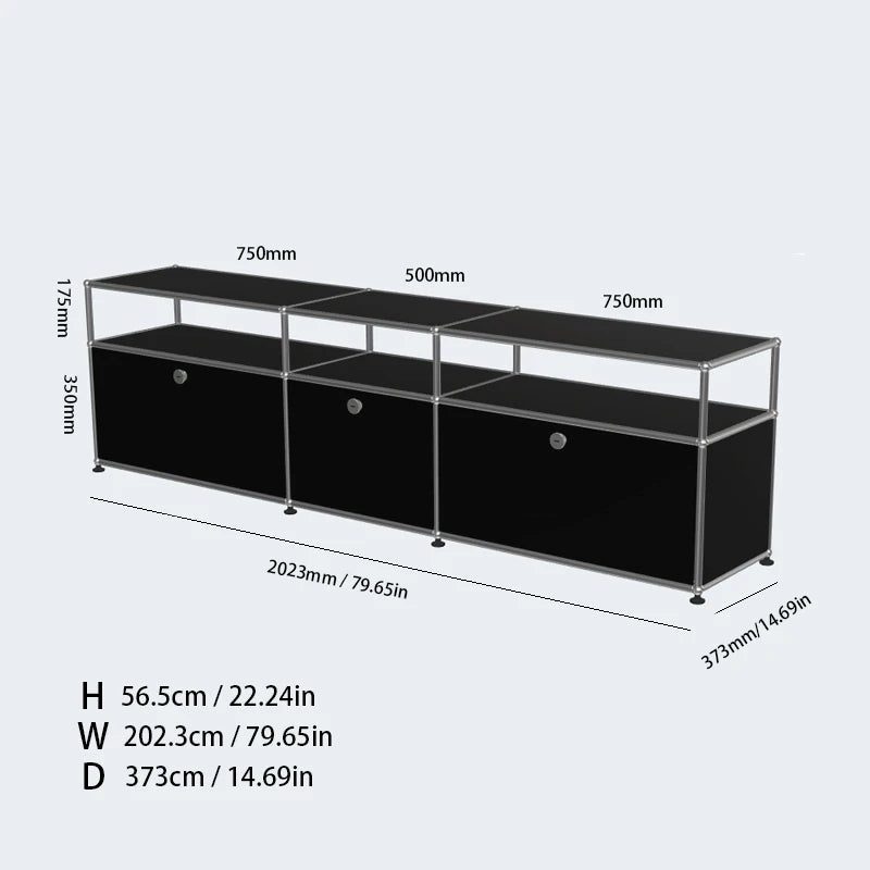 Meuble TV d'angle modulaire en métal – Armoire d'exposition DIY pour salon