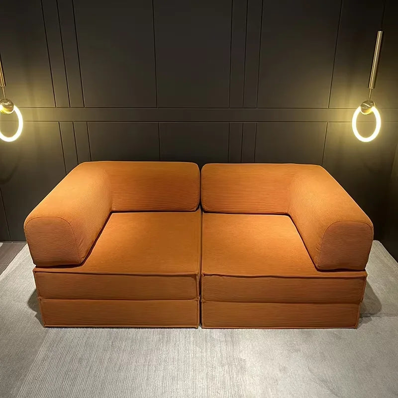 Canapé-lit compressible 205x100x70 cm – Housse velours côtelé amovible, livraison 5-7 jours, entrepôt EU