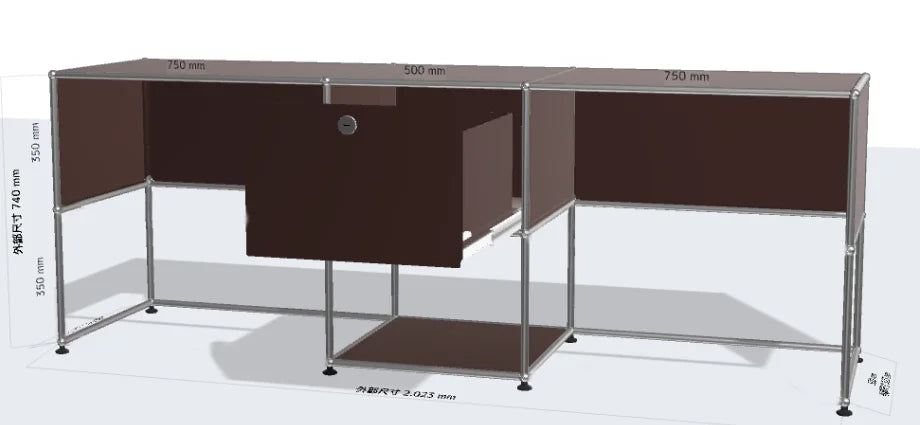 Meuble TV d'angle en métal avec rangement – Armoire d'exposition pour salon