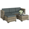 Salon de jardin Outsunny en rotin 5 pièces avec coussins – Mobilier extérieur terrasse et jardin