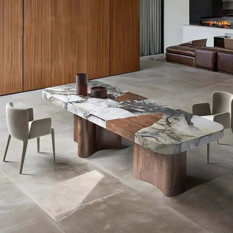Table à manger sur mesure en marbre naturel – Haute résistance, anti-rayures, plusieurs pierres disponibles