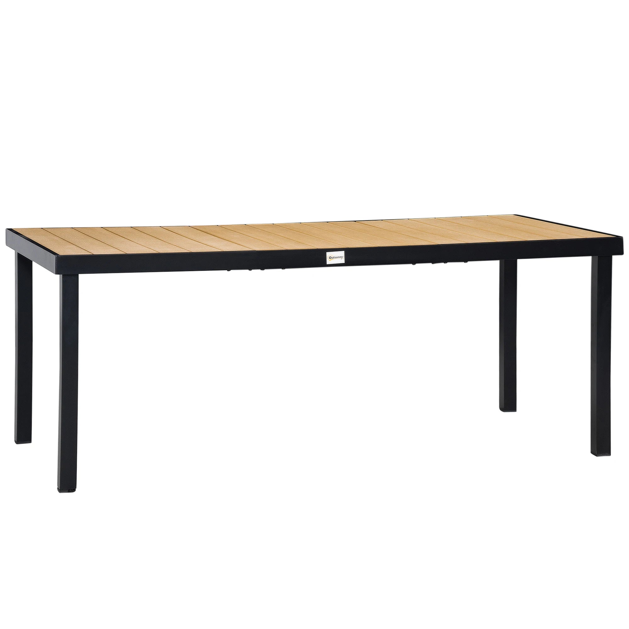 Table de jardin aluminium Outsunny 8 personnes – 190x90x74 cm, extérieur terrasse