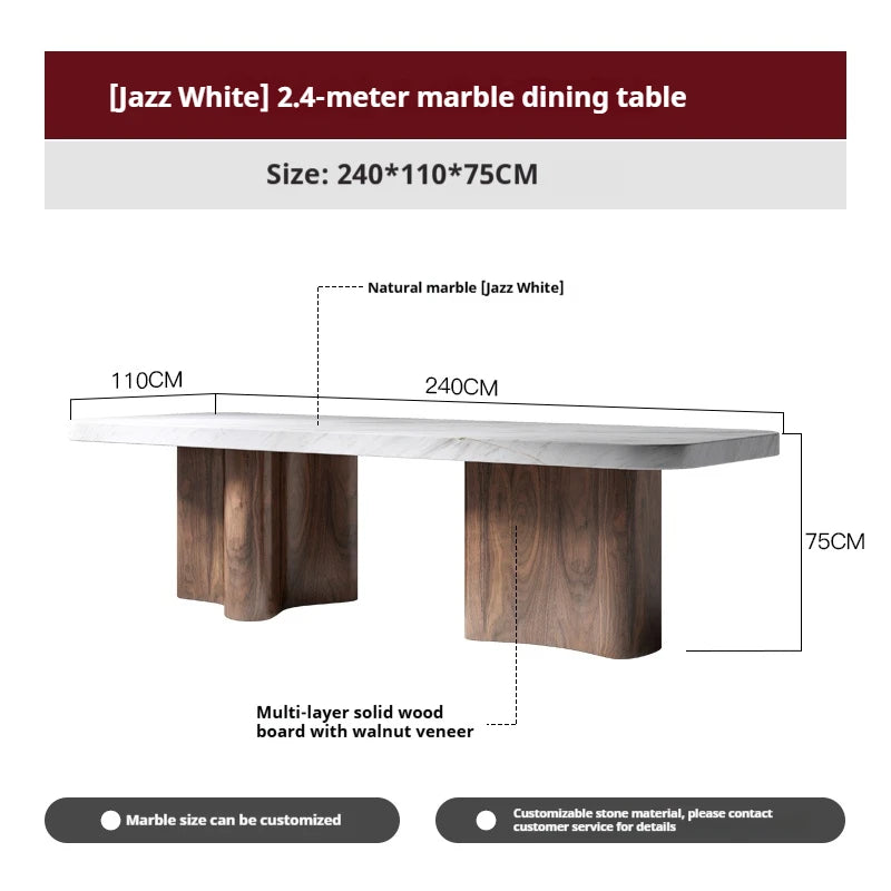Table à manger sur mesure en marbre naturel – Haute résistance, anti-rayures, plusieurs pierres disponibles
