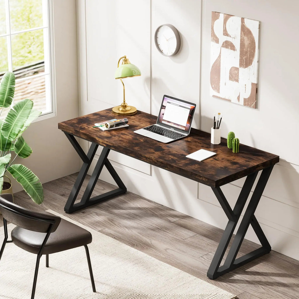 Bureau informatique Tribesigns 140 cm – Bureau d'étude robuste avec pieds en Z, style moderne